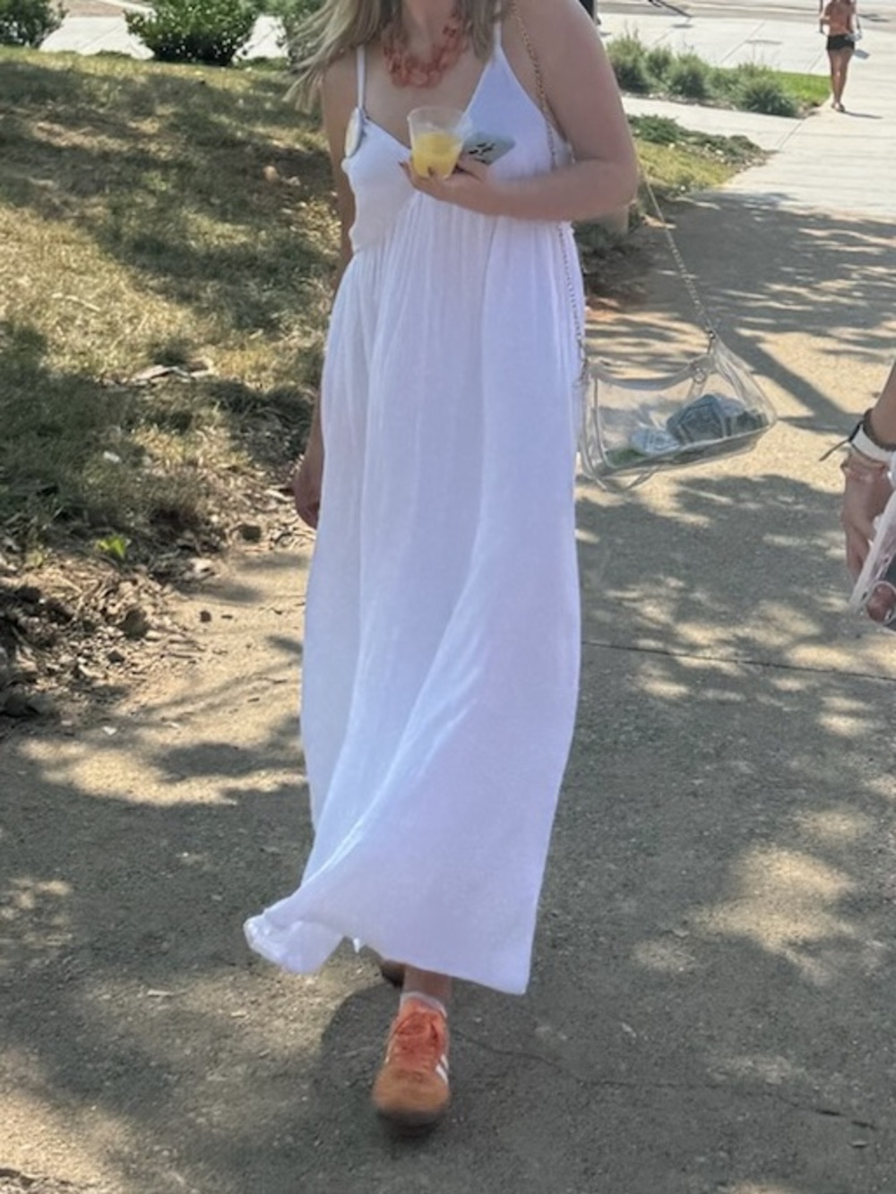 White maxi dress